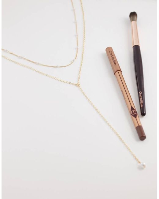 ASOS White Delicate Lariat Necklace With Station Faux-pearl Detail
