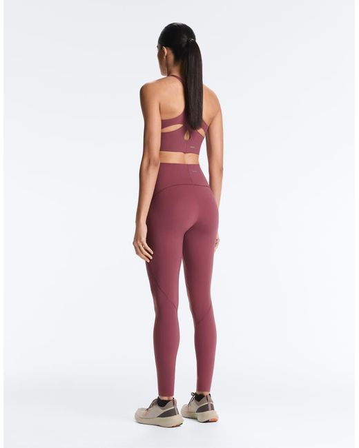 Oysho Red Basic Compressive Ankle-Length Leggings