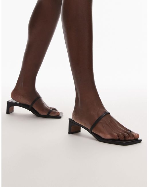 TOPSHOP Brown Ivy Mid Heeled Sandals