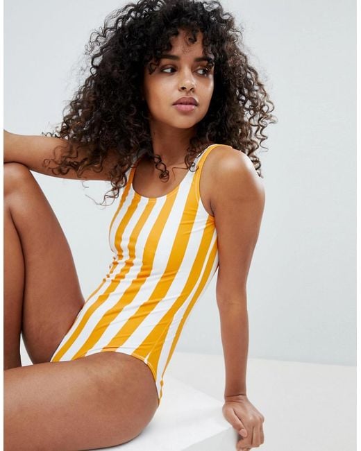 Weekday Yellow Stripe Swimsuit