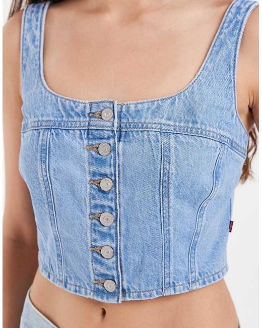 Levi's Blue Audra Seamed Top