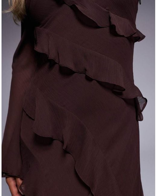 Vestito A Maniche Lunghe Cioccolato Con Gonna Al Polpaccio di Forever New in Purple