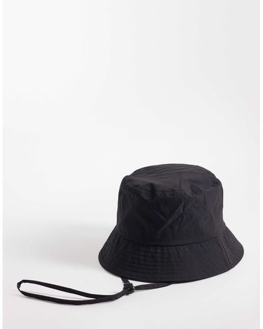 ASOS Black Tech Bucket Hat for men
