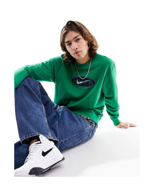 Nike Green Chest Logo Sweatshirt for men