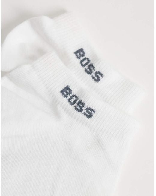 Boss White 5 Pack Logo Trainer Socks for men