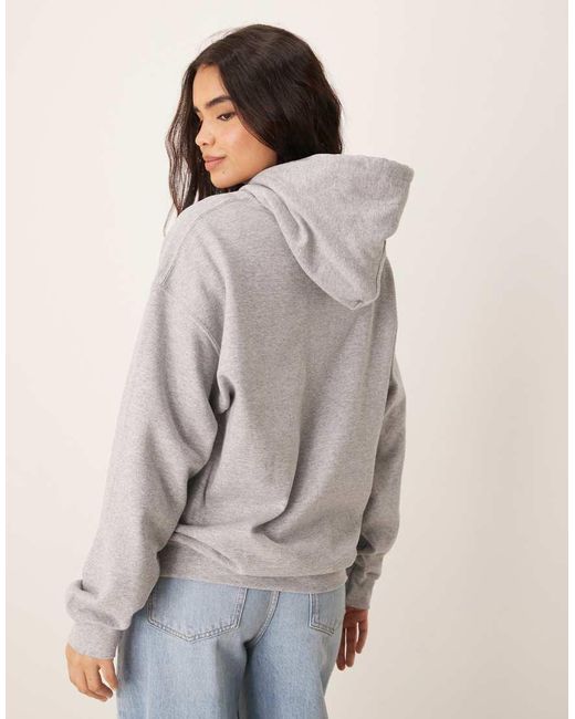 Felpa Oversize Con Cappuccio Stile College di Miss Selfridge in Gray