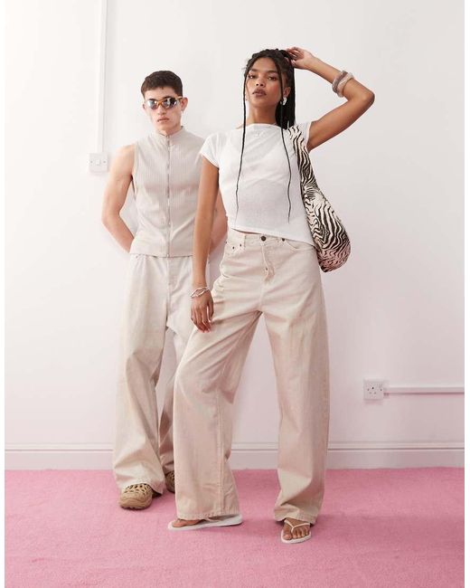 Weekday Pink Astro Unisex Low Rise baggy Fit Jeans