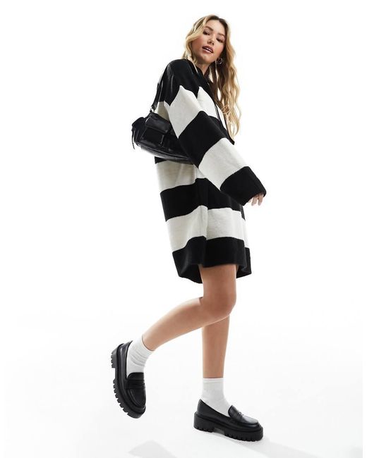 Miss Selfridge Knitted Hooded Jumper Dress in Black Lyst UK