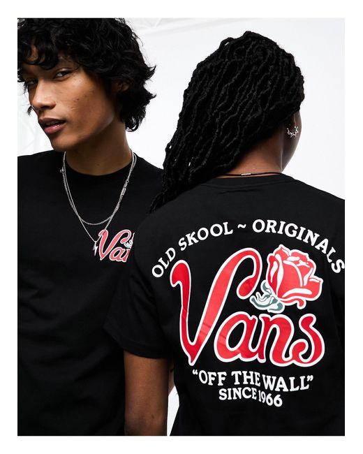 Vans Black Off The Wall Back Print T-shirt for men