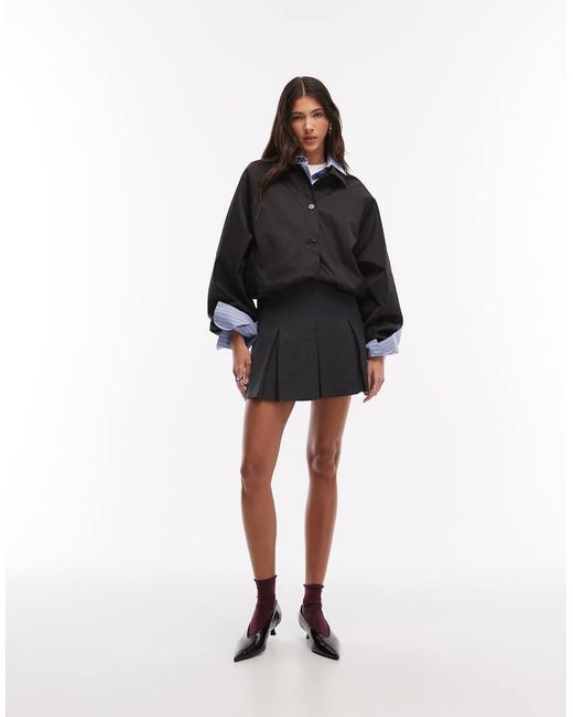 Kaiia Black Exclusive Technical Button Through Toggle Detail Collared Jacket