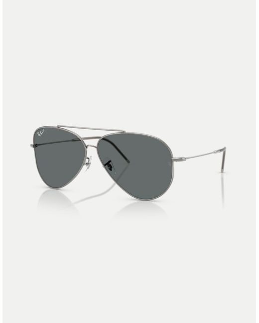 Occhiali Da Sole Aviatore Color Canna Di Fucile Con Lenti Grigie Polarizzate di Ray-Ban in Gray