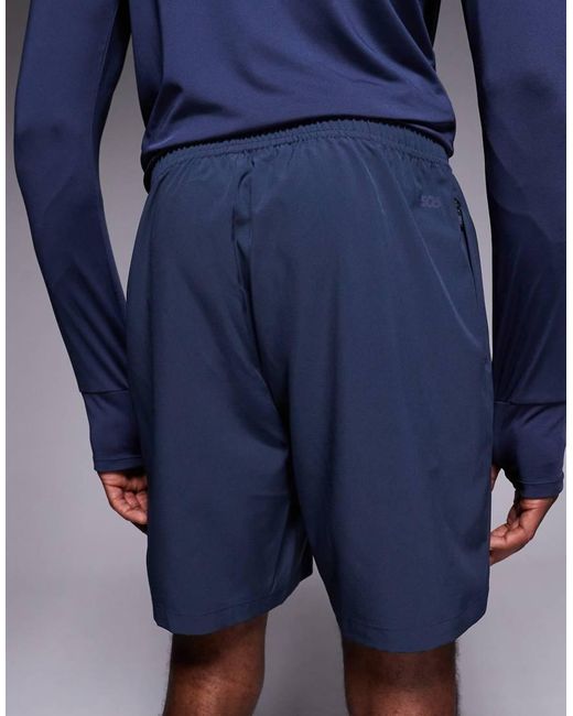 4505 Blue Icon 3 Inch Quick Dry Running Shorts With Back Phone Pocket for men