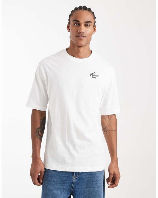 Nike White Graphic Back Print T-shirt for men