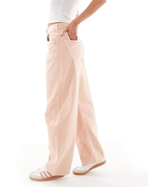 ASOS Barrel Jeans Met Hoge Taille in het Natural