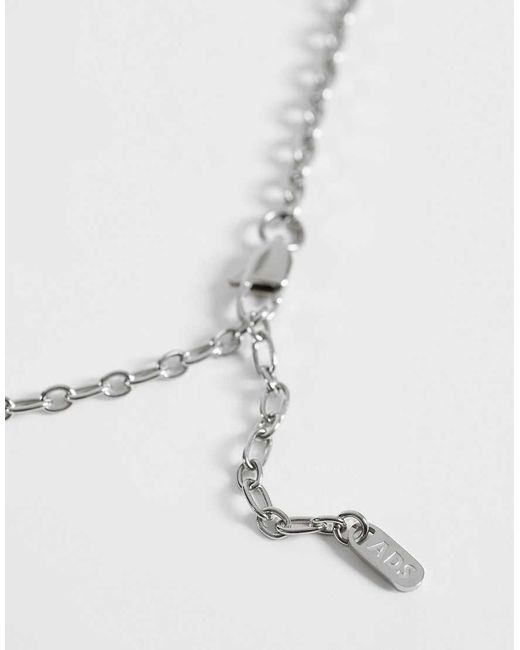 ASOS White Waterproof Stainless Steel Double Star Pendant Necklace for men