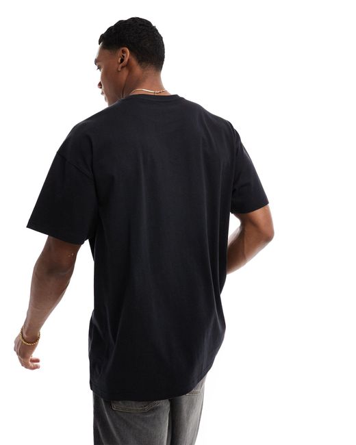 Threadbare – oversize-t-shirt in Black für Herren