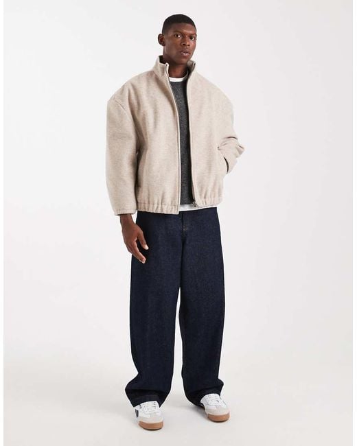 ASOS Natural Wool Look Track Jacket for men