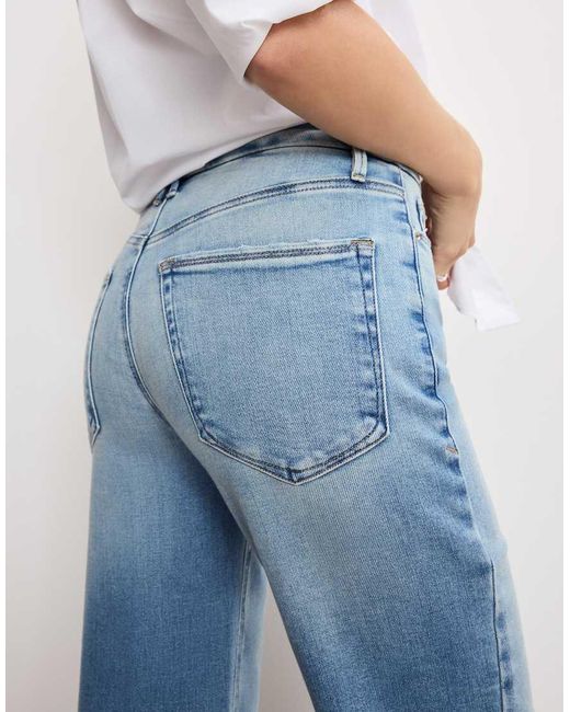 GOOD AMERICAN Blue Soft Tech Good True Straight Jeans