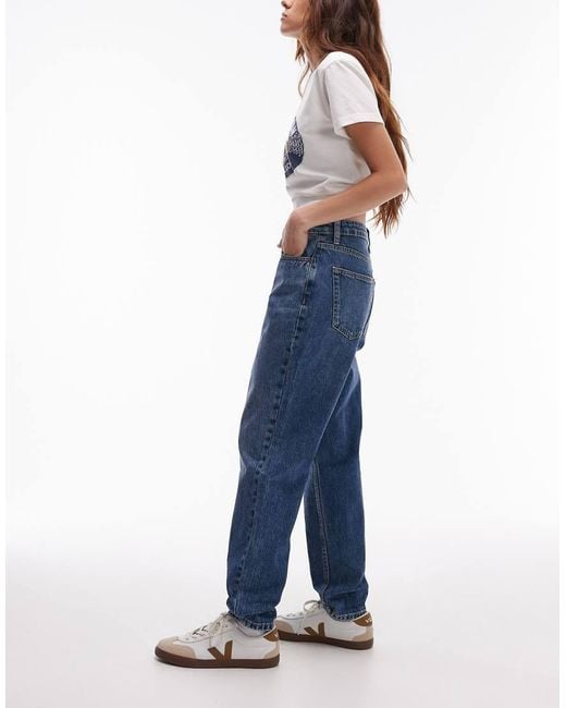 Vaqueros Mom De Talle Alto Original De TOPSHOP de color Blue