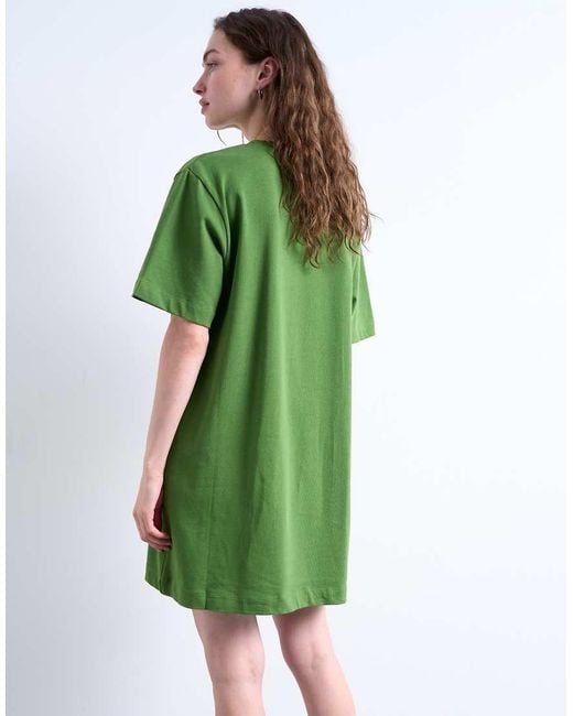TOPSHOP Green Oversized Premium Short Sleeve T-shirt Dress