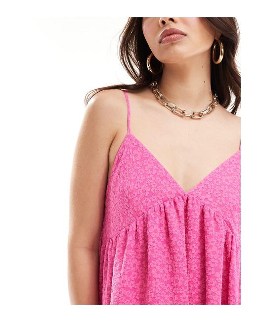 SELECTED Pink Femme – strukturiertes maxi-camisole-kleid
