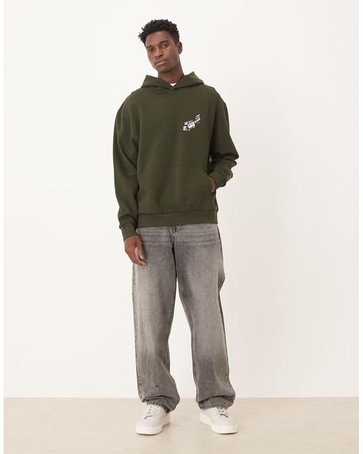 ASOS Gray Hoodie With Souvenir Van Back Print for men