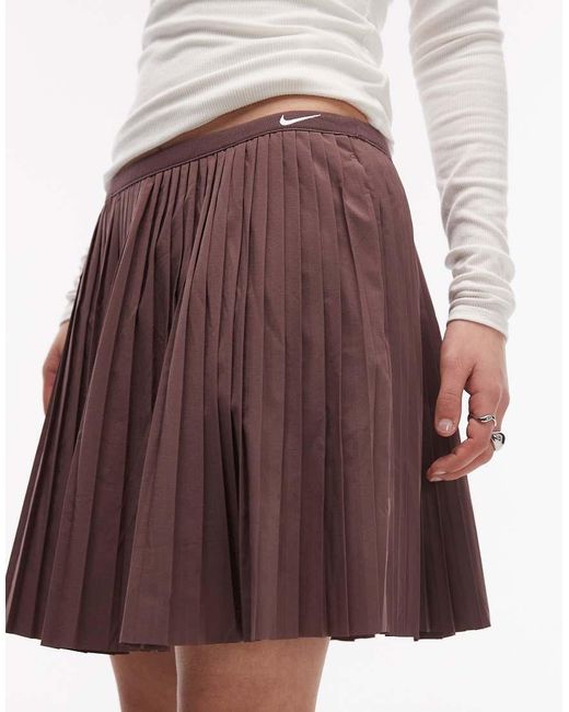 Nike Brown Pleated Mini Skirt