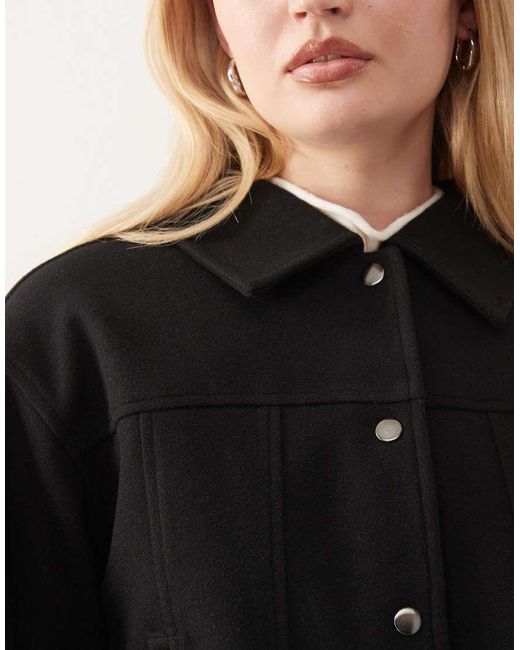 Noisy May Black Brushed Jacket With Panel Detail