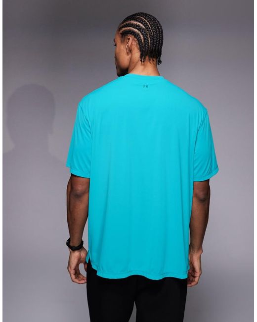 4505 Blue Quick Dry Nylon Performance Mesh Oversized Running T-shirt for men