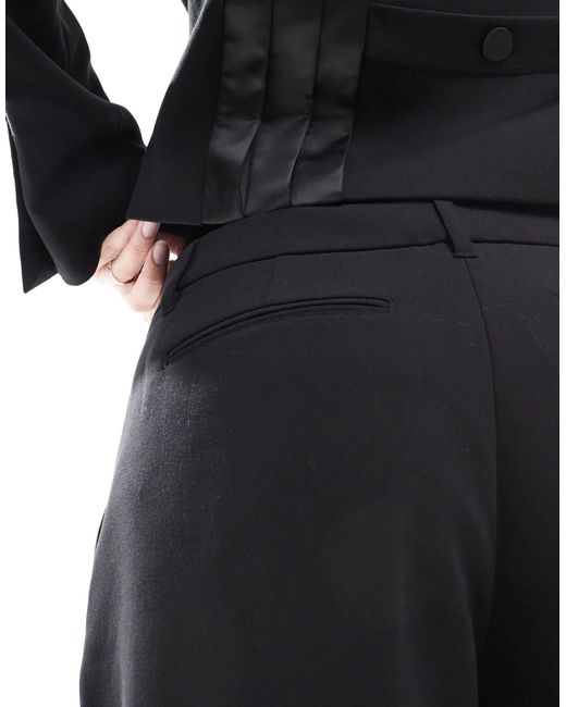 French Connection Black High Waisted Tailored Tux Trousers
