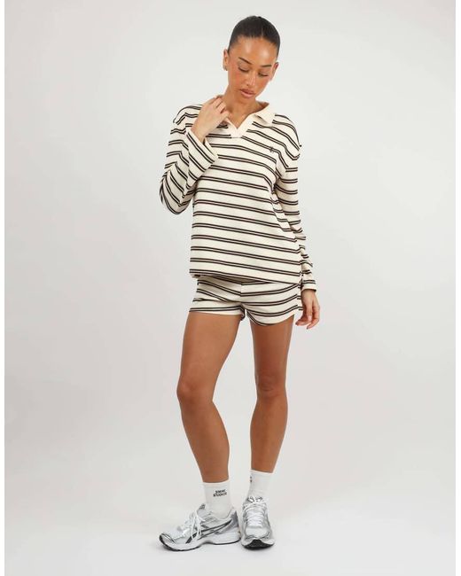 SIMMI White Melissa Thin Stripe Mini Shorts
