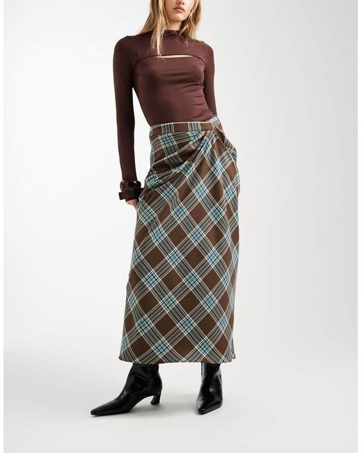 ASOS Multicolor Drape Detail Maxi Skirt