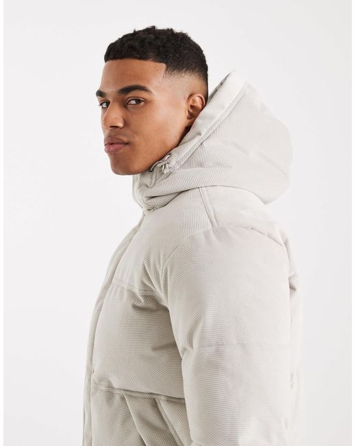 Only & Sons Natural Hooded Puffer for men