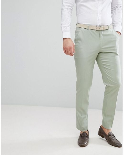élégants et chinos Pantalons habillés pantalon ASOS pour homme en coloris Vert Homme Vêtements Pantalons décontractés Wedding 