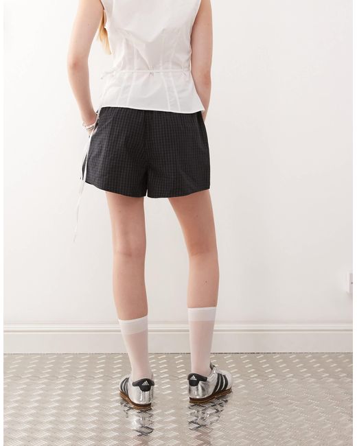Weekday Natural Plaid Shorts