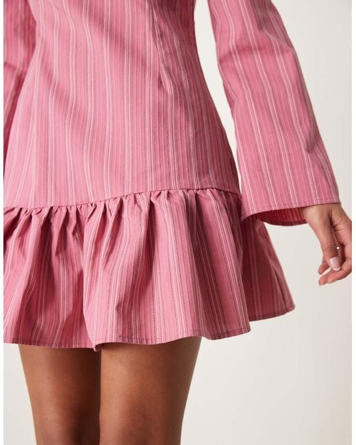 Ghospell Pink Drop Hem Mini Dress