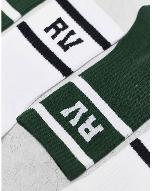Reclaimed (vintage) – 2er-pack unisex-sportsocken in Green für Herren