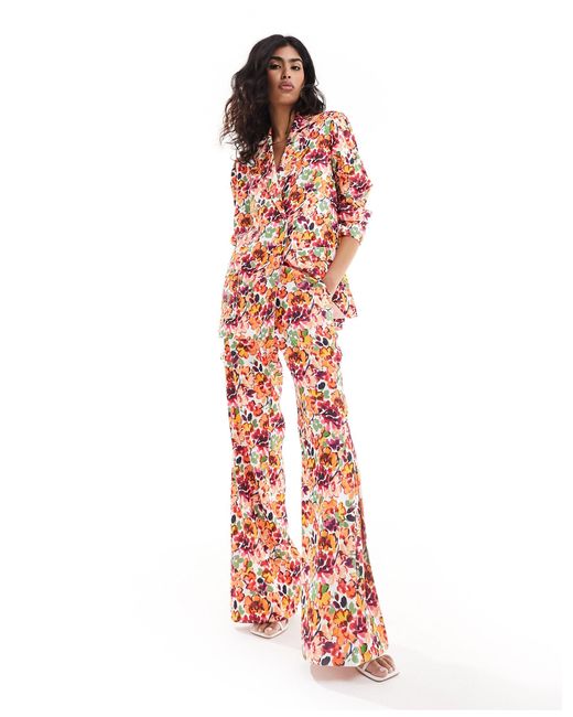 French Connection Red Hayley Floral Trousers