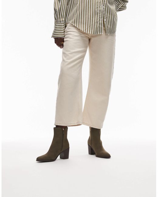 New Look Green Heeled Boots