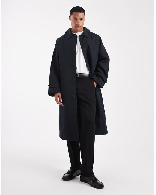 ASOS Blue Oversized Trench Coat for men