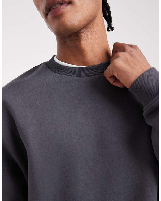 ASOS Gray Essentials Relaxed Fit Sweatshirt for men