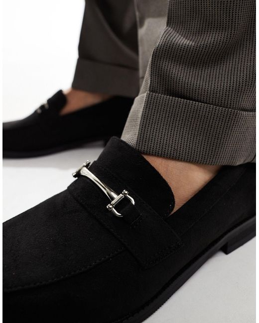 Truffle Collection – loafer aus em wildleder mit trensenverzierung in Black für Herren