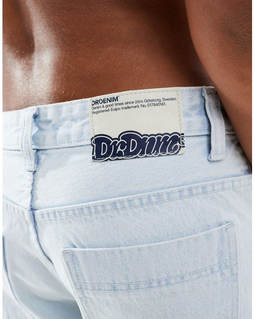 Bree worker - bermuda baggy en denim à taille mi-haute - délavage rétro très clair Dr. Denim en coloris Blue