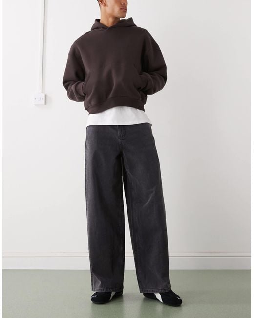 Collusion Black X003 Wide Leg Mid Rise Jeans for men