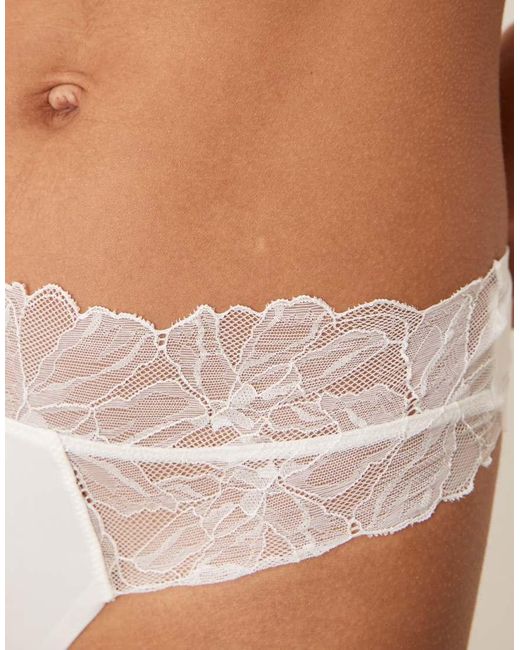 Calvin Klein White Perfectly Fit Lace Thong