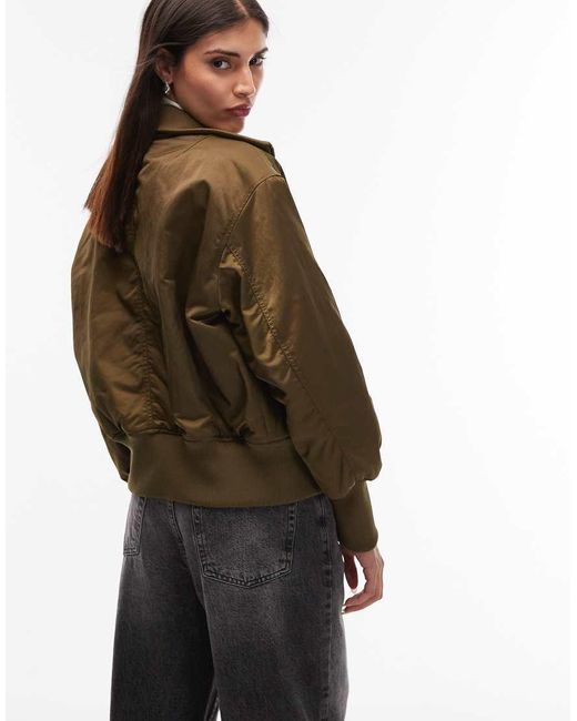 ARKET Brown Sporty Nylon Bomber Jacket With Funnel Neck