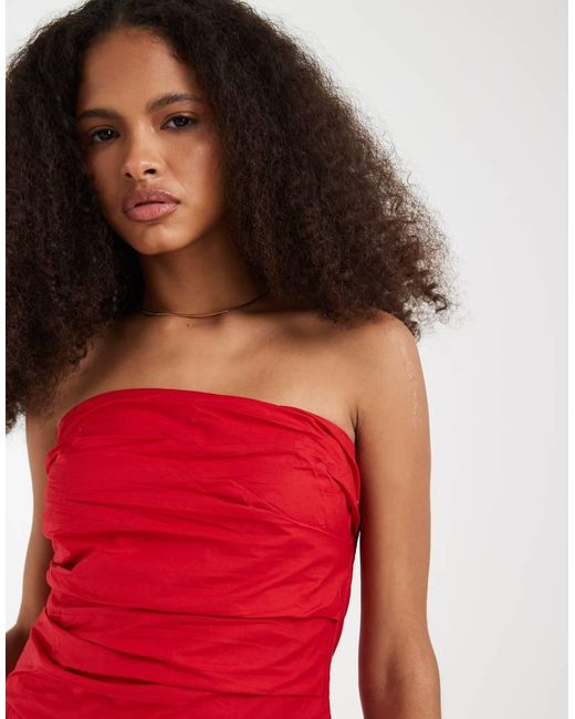 Gap Red Drop Waist Bandeau Maxi Dress