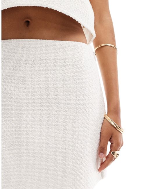 Jupe-short d'ensemble en tweed - crème Abercrombie & Fitch en coloris White