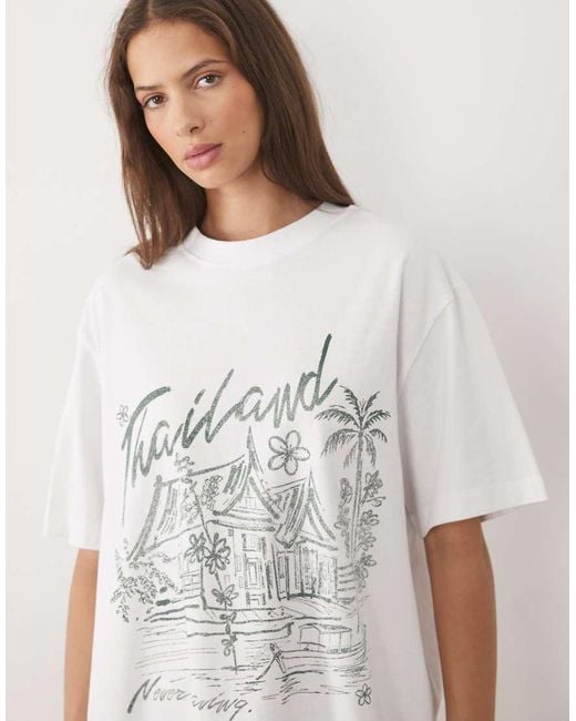 ASOS White Oversized T-Shirt With Thailand Graphic
