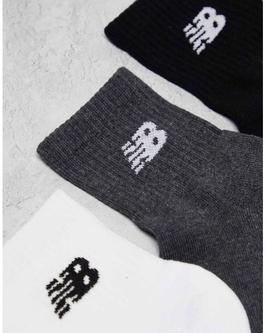 New Balance White Logo Ankle Sock 3 Pack
